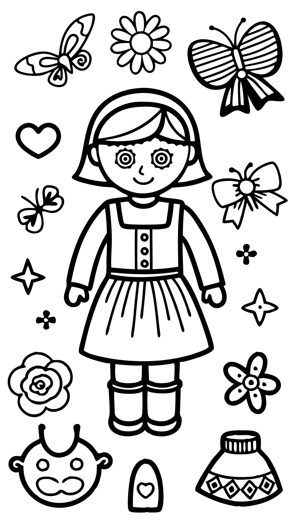 paper doll coloring page